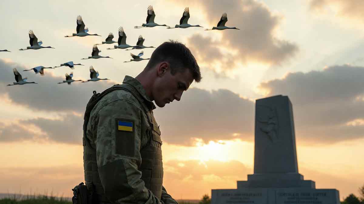 Білі журавлі у небі, пам'ять полеглих побратимів, патріотична пісня