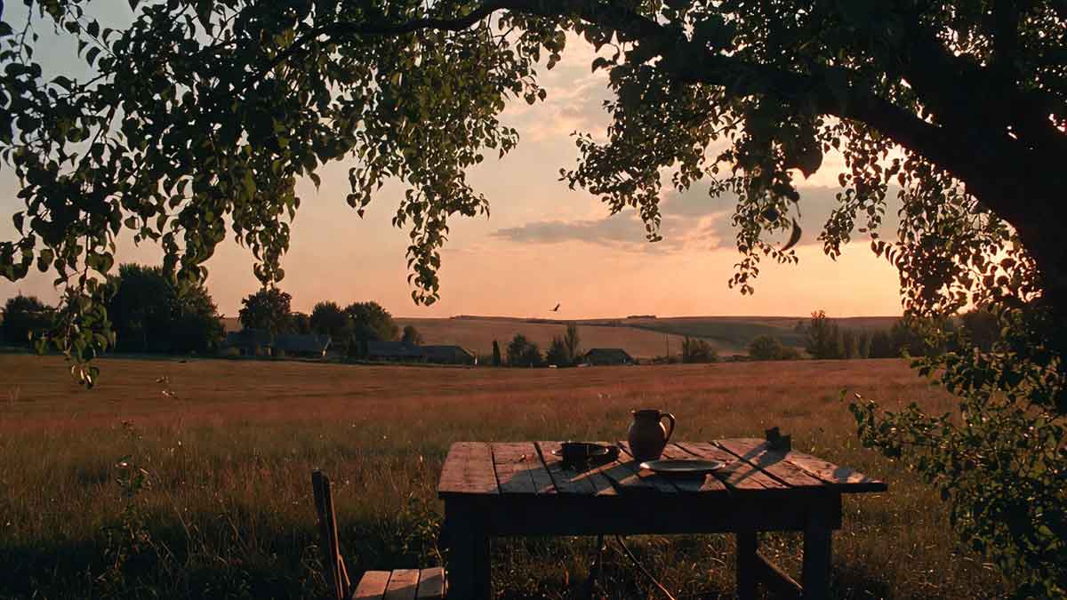 Стара груша і стіл у саду - спогад про рідний дім