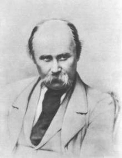Тарас Григорович Шевченко, чорнобілий портрет.